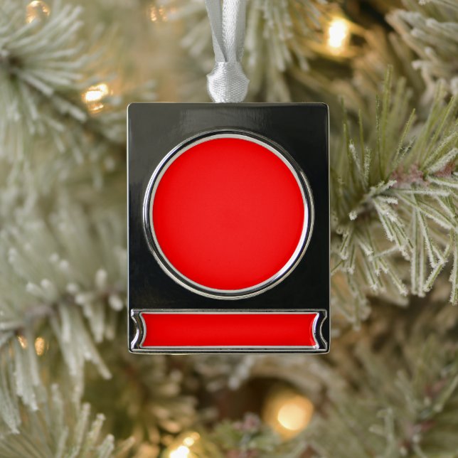 Adorno Con Rótulo Plateado Rojo (Árbol)