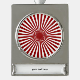 Adorno Con Rótulo Plateado Rojo y blanco