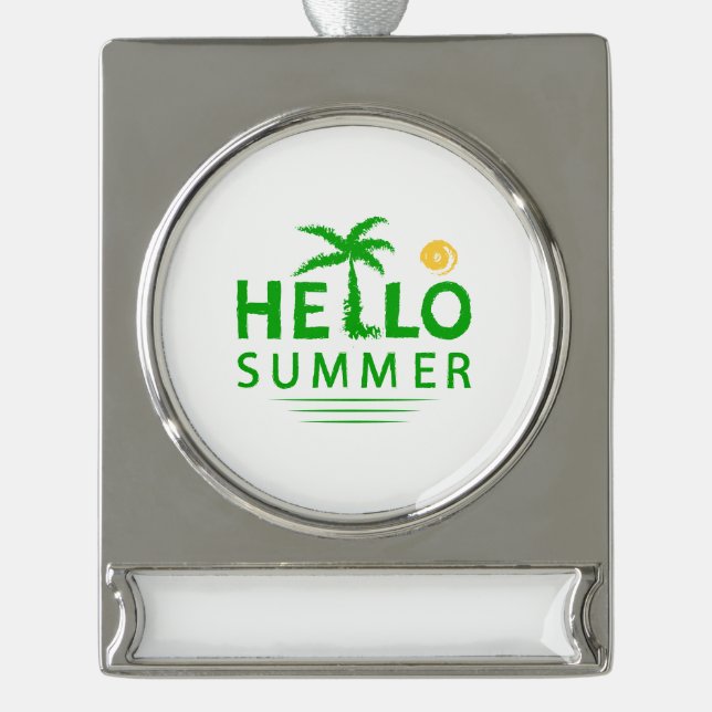 Adorno Con Rótulo Plateado Saludo (Anverso)