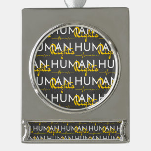 Adorno Con Rótulo Plateado Salvamento de los derechos humanos