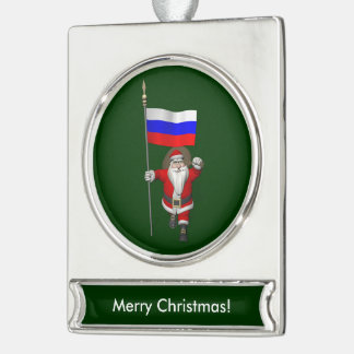 Adorno Con Rótulo Plateado Santa Claus con el fin de Rusia