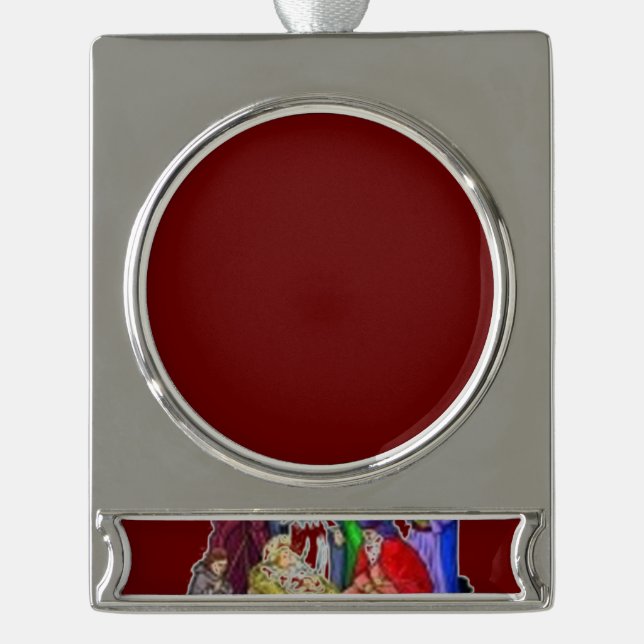 ADORNO CON RÓTULO PLATEADO STERLING PERSONALIZADO DE PLATA ORNAMENT KEEPSAKE (Anverso)