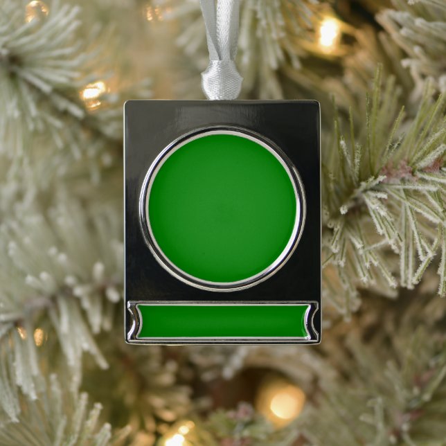 Adorno Con Rótulo Plateado Verde (Árbol)