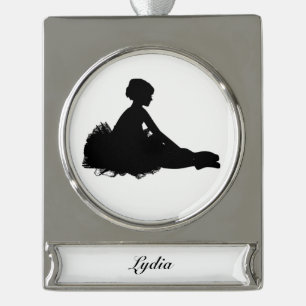 Adorno Con Rótulo Plateado Weary Ballerina Personalizada con Nombre