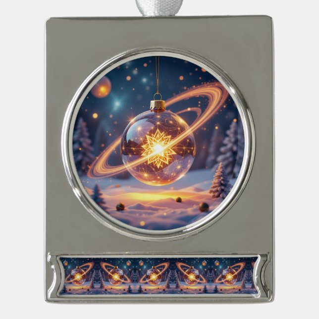 Adorno Con Rótulo Plateado „Weihnachtliche Harmonie“ (Anverso)