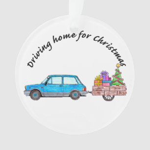 Adorno Conducción a casa para Navidades coche con regalos