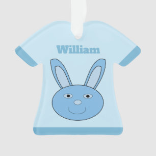 Adorno Conejo Azul Cara de Niño Personalizado Primavera P