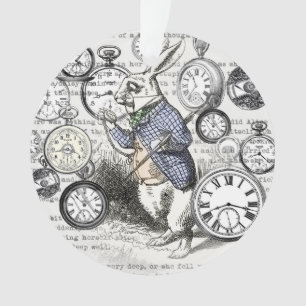 Adorno Conejo Blanco Alice Wonderland Relojes Arte