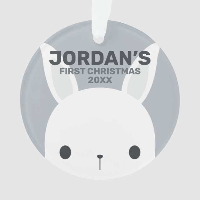 Adorno Conejo de conejo pequeño y lindo con nombre person (Anverso)