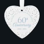 Adorno Confetti Corazones en el 60 aniversario<br><div class="desc">Diseñado para coordinar con nuestra colección de Confetti Corazones en el 60º aniversario. Con delicados corazones confetti. Personalice con sus sesenta años especiales información sobre el aniversario de los diamantes en letras de moda. Diseñado por Thisisnotme©</div>