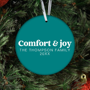 Adorno Confort y alegría para los Navidades Verde azulado