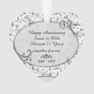 Adorno conmemorativo del 25º aniversario de boda M