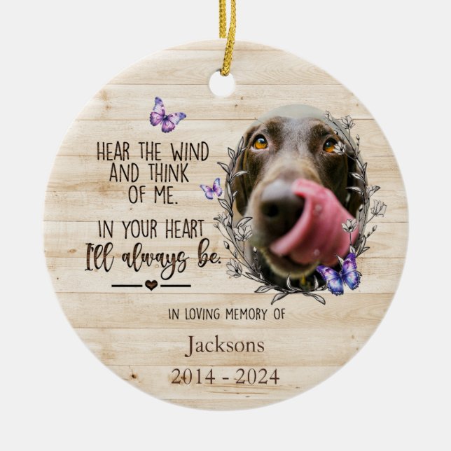 Adorno conmemorativo personalizado para perros con (Frente)