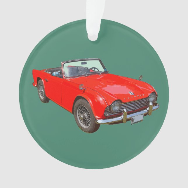 Adorno Convertible rojo SportsCar de Triumph Tr4 (Anverso)