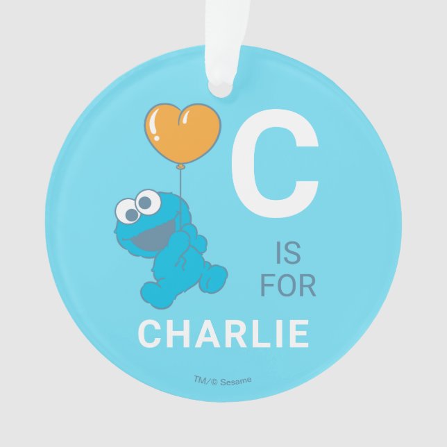 Adorno Cookie Monster Heart Balloon (Anverso)