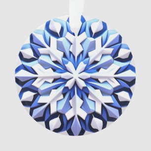 Adorno Copo de Nieve Azul Detallado
