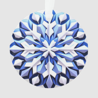 Adorno Copo de Nieve Azul Detallado