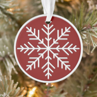 Adorno Copo de nieve del Escandinavo Blanco Rojo