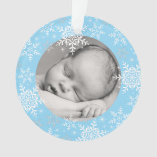 Adorno Copo de Nieve Primer Navidad del Bebé Niño Glitter