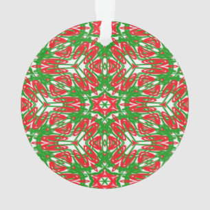 Adorno Copos de nieve rojos, blancos y verdes