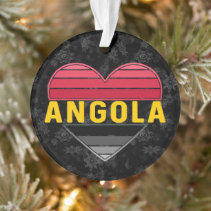 Adorno Corazón angoleño, amo a los Navidades angoleños
