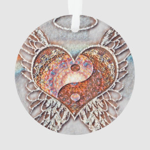 Adorno Corazón arco iris Yin Yang