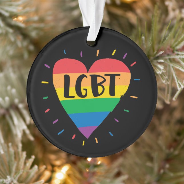 Adorno Corazón arcoiris LGBT (Árbol)