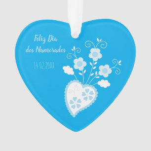 Adorno Corazón azul portugués romántico