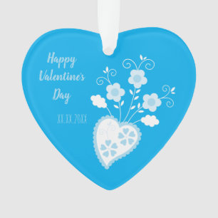 Adorno Corazón azul portugués romántico