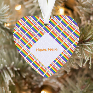Adorno Corazón de acrílico personalizado de orgullo gay L