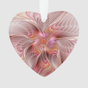 Adorno Corazón de arte fractal de fantasía colorida ángel