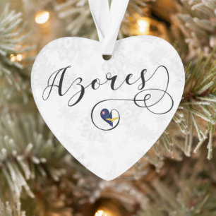 Adorno Corazón de bandera de las Azores, Portugal, Azorea