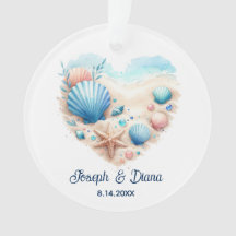 Corazón de concha personalizado para aniversario d