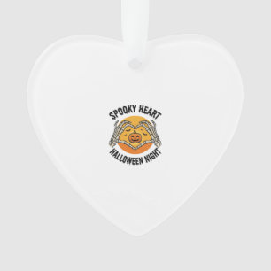 Adorno Corazón de esqueleto Halloween diseño vintage mano
