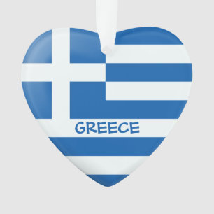 Adorno Corazón de la bandera griega