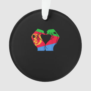 Adorno Corazón de manos con bandera eritrea