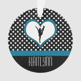 Adorno Corazón Polca-Punteado alegría en azul verde