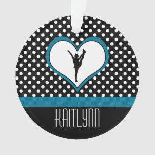 Adorno Corazón Polca-Punteado alegría en azul verde