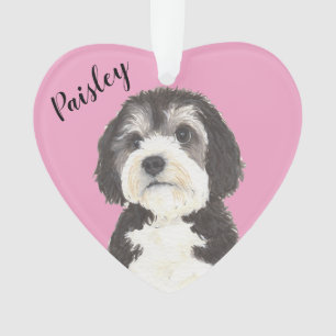 Adorno Corazón rosa Bernedoodle Sheepadoodle