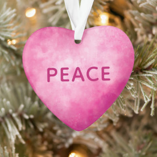 Adorno Corazón rosa con PAZ