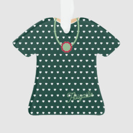 Adorno Corazones blancos sobre figuras verdes de colmena