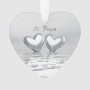 Adorno Corazones de aniversario de plata