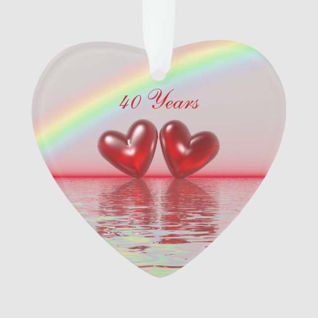 Adorno Corazones de rubí a 40 años (Anverso)