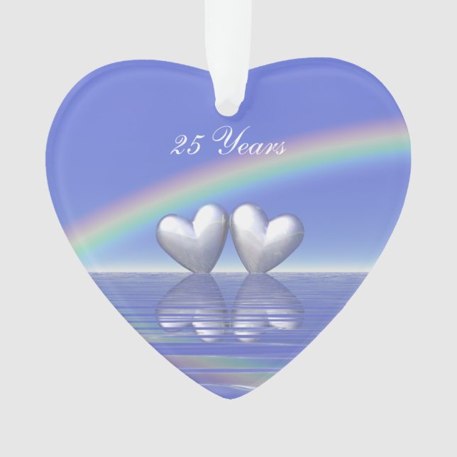 Adorno Corazones plateados de 25 años (Anverso)