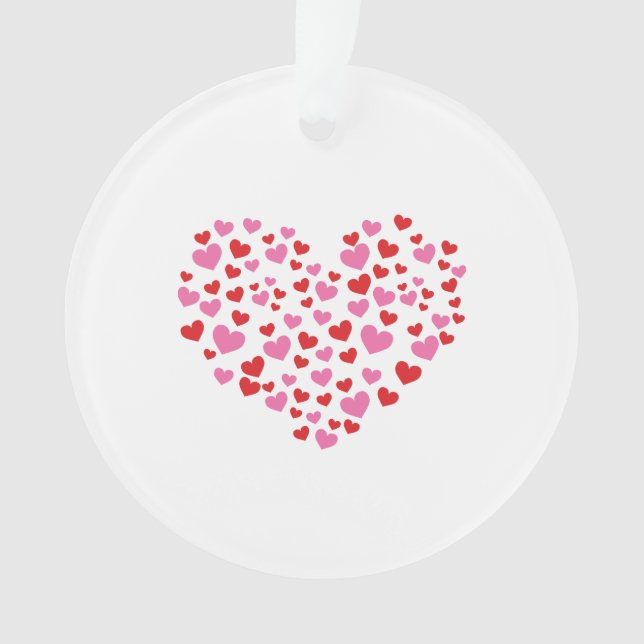 Adorno Corazones Rojo Y Rosa (Anverso)