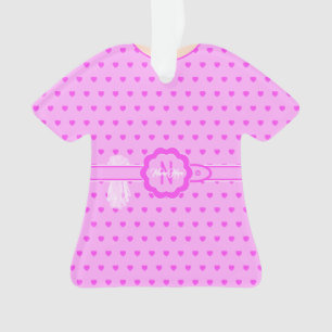 Adorno Corazones rosados Vestido Lilac suave Figurina TSh