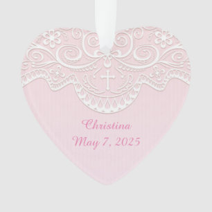 Adorno Cordón rosado, blanco, religioso