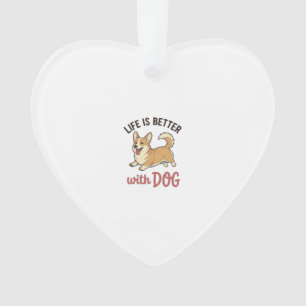 Adorno Corgi Adorable La Vida Es Mejor Con Diseño De Perr