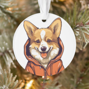 Adorno Corgi Divertido con Sudadera