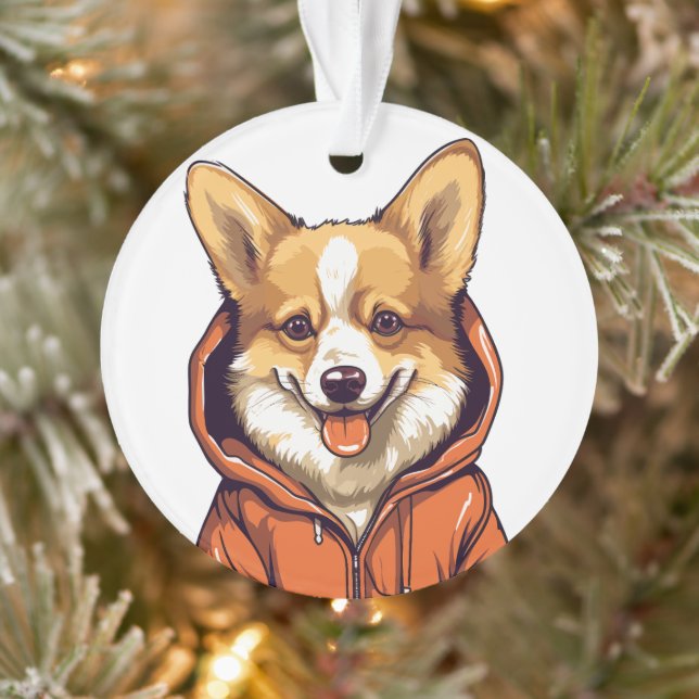 Adorno Corgi Divertido con Sudadera (Árbol)